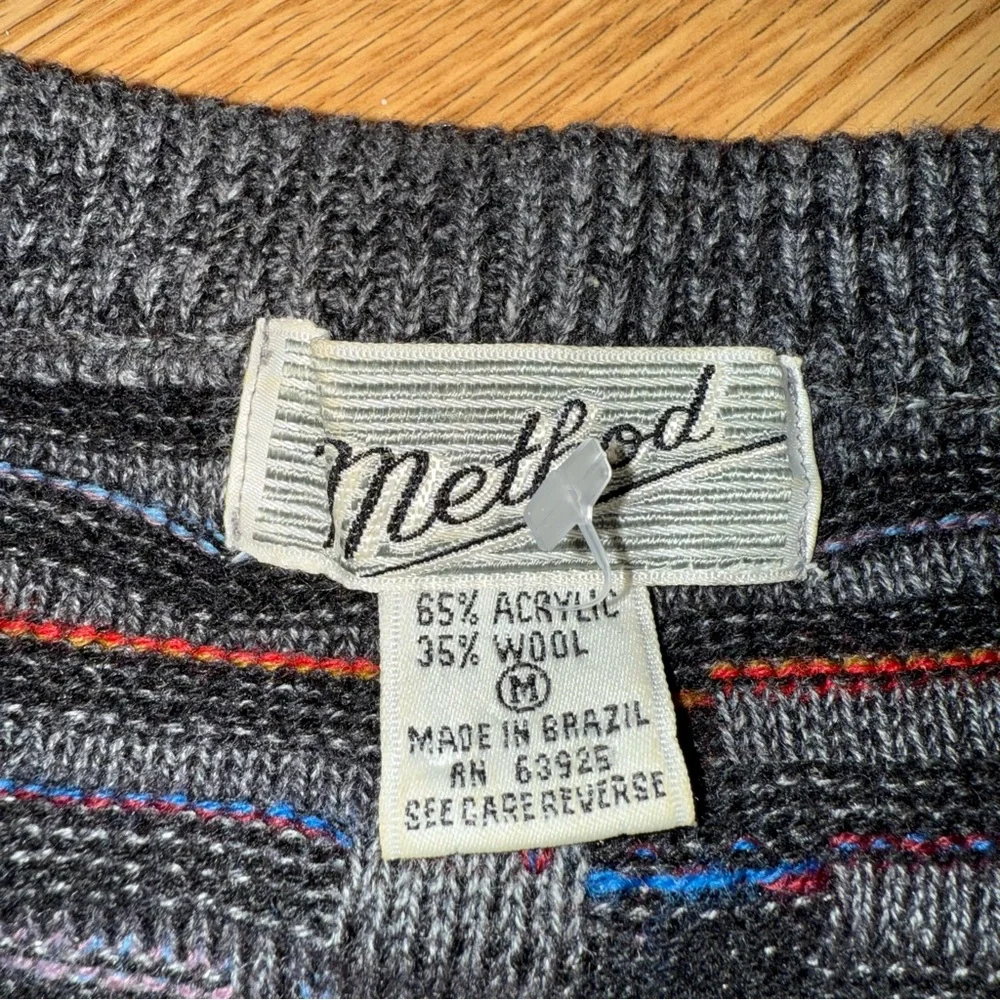 Vintage gray Method‎ Acrylic Wool Blend Pullover Sweater size M